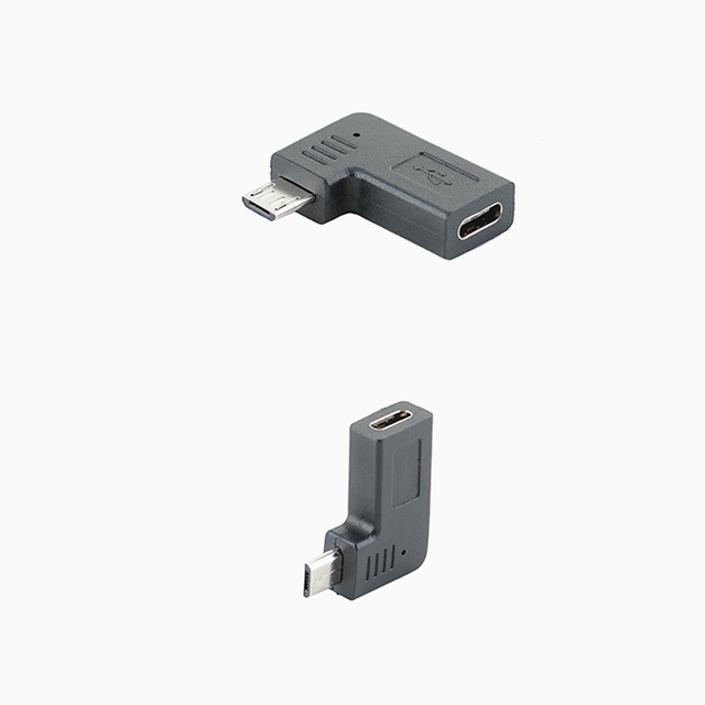 L Shaped Type-C to Micro USB Converter Adapter 90 Degree Right Left Angle Type C to Micro USB M/F Connector Female or Male