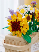 21071 Mini panier de fleurs tournesol Rose Simulation plastique assembler bloc de construction fleurs jouets