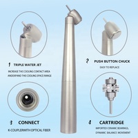 CP-K450-KCL6 Pieza de Mano de Alta Velocidad con Cabezal de 45 Grados, Turbina de Aire LED, Conexión K-Coupling, Triple Chorro de Agua, Pieza de Mano Oral