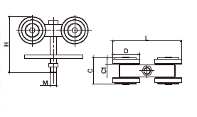 Roue de porte coulissante en fonte <span class=keywords><strong>pour</strong></span> porte suspendue, roue de <span class=keywords><strong>rail</strong></span> à rouleaux de 1000 kg de charge - Product Image 4