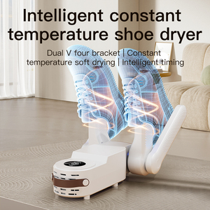 Séchoir à chaussures 4-en-1 pour 2 paires, pliable, électrique, avec minuterie, chauffe-chaussures portable et rétractable, désodorisant, compatible UE, US, UK - Product Image 5
