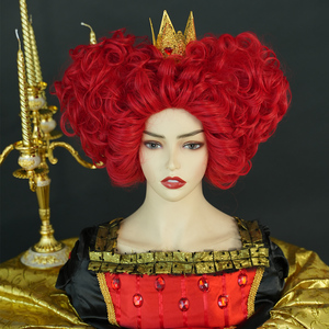 Coeur de reine <span class=keywords><strong>perruque</strong></span> avec couronne Costume filles femmes deux petits pains cheveux synthétiques résistants à la chaleur pour la fête de noël d'halloween - Product Image 1