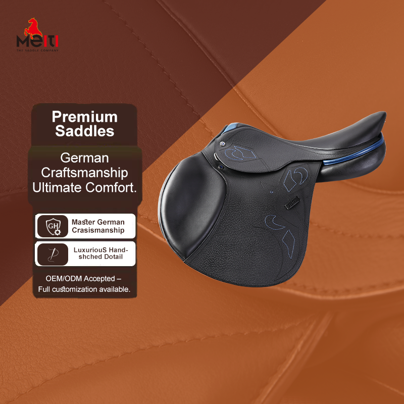 Premium Balanced Leather Jumping Horse Saddle