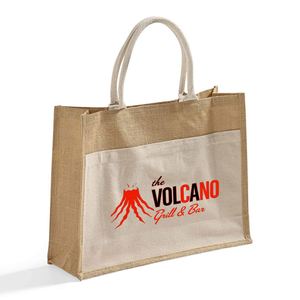 Sac fourre-tout en toile de jute imprimé sur mesure de qualité supérieure, grand format, facile à personnaliser, pour la plage et les courses en bord de mer - Product Image 3
