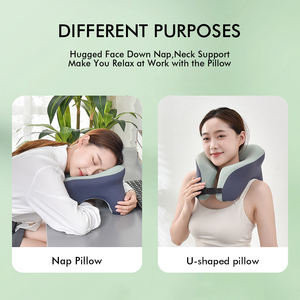 Oreiller de cou en mousse à mémoire de forme Portable oreiller de cou en forme de U de soutien de rebond lent pour le voyage de voiture de bureau et d'avion - Product Image 6