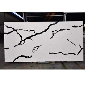 Luxury Panda White Quartz Slabs Big Bold Black Veins Artificial <b>Stone</b> For Kitchen Countertop Island Wholesale - Product Image 4