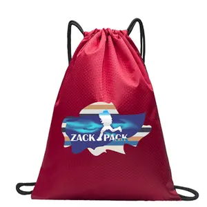 カスタムロゴプロモーションオックスフォードスポーツシンチサックジムバッグ屋外防水トラベルナイロン巾着バックパックバッグ印刷