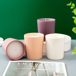 Bougies en céramique faites sur mesure, cylindriques, décoration intérieure, écologiques, pots à bougies parfumées pour usage intérieur - Product Image 1