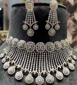 Collier ras du cou certifié en or 14 carats avec diamants naturels Ensemble de bijoux de mariée de luxe élégants avec de vrais diamants pour les occasions spéciales - Product Image 3
