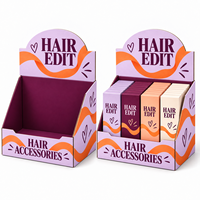 Boîtes de présentation PDQ imprimées sur mesure pour les emballages de vente au détail de pinces à cheveux et d'élastiques à cheveux