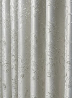 Rideau géométrique beige en polyester brodé semi-occultant pour chambre à coucher