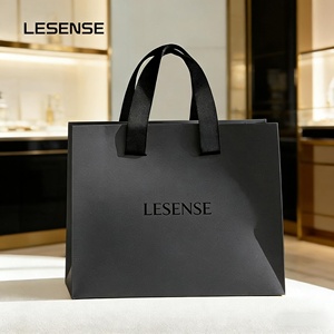 Sacs d'emballage écologiques de luxe, logo personnalisé imprimé, sacs en papier kraft pour vêtements, chaussures, <span class=keywords><strong>mini</strong></span>-cadeaux avec poignée - Product Image 2
