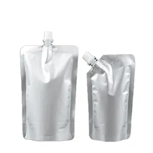 Sacs de bec verseur en papier d'aluminium, sacs de bec en aluminium à 3 couches sac d'aspiration autoportant 500 ml/1 L/2 L sacs de bec en aluminium de qualité alimentaire