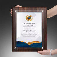 Plaque de récompense en bois personnalisée HBL, cadre de certificat imprimé sur mesure, trophée de reconnaissance pour entreprise