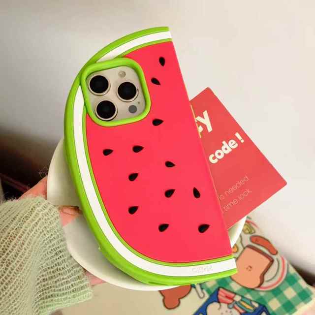 Funny Cute Summer Watermelon Silicone Phone Case for iPhone 16 15 14 13 12 Pro Max for Phone Accessories Free Shipping in Stock