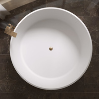 Baignoire ronde autoportante en acrylique japonais haut moderne trempage blanc profondément petite baignoire