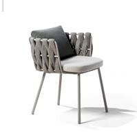 Ensemble de table et de chaises d'extérieur en aluminium et osier, durable et confortable, style minimaliste, meubles de cour et de villa