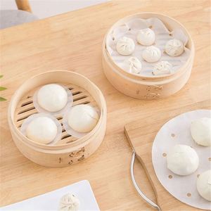 Panier de cuisson vapeur durable en bambou, 13 pouces, 2 onces, sans colle, avec couvercle classique, pour usage commercial alimentaire, 3 pouces, une pièce - Product Image 1