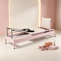 Máquina de Pilates Reformer de Aluminio Resistente para Gimnasio en Casa, Cama de Ejercicio para Estudio con Microfibra Lavable