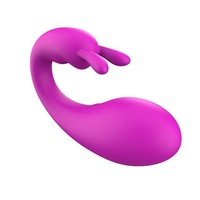 Vibrador Estilo Conejo con Revestimiento de Goma, Control por Aplicación, Bluetooth, Doble Cabezal, Recargable por USB, Resistente al Agua, para Uso Interno
