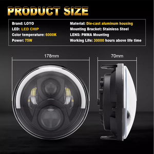Precio barato Led luz de trabajo ángulo ojo 7 ''Led faro punto Sae-motocicleta en Faro de motocicleta - Product Image 4