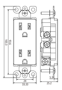 UL 인증 TR1107-US GFCI 콘센트 <span class=keywords><strong>NEMA</strong></span> <span class=keywords><strong>5</strong></span>-<span class=keywords><strong>15R</strong></span> 15A 125 V 변조 방지 플러그가있는 장식용 이중 전기 콘센트 - Product Image 2
