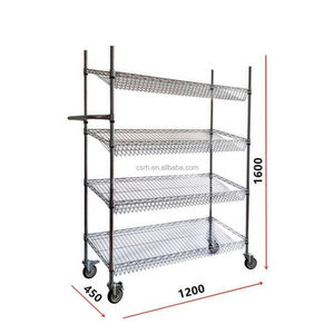 Estante de alambre inclinado de cuatro capas, 1200x450X1600mm, de X - Product Image 1
