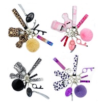 Outil de sécurité multifonction, porte-clés sans contact, alarme sonore, ouvre-porte, porte-clés de défense personnelle pour femmes et filles - Ensemble de 10 pièces
