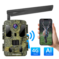Caméra de chasse SENSVISION 64MP avec capteur CMOS, étanche, 4G LTE, alimentation solaire/USB/batterie, vision nocturne infrarouge 66-98 pieds