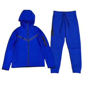 ชุดวอร์มลำลองพิมพ์ลายสำหรับผู้ชาย ชุดกีฬาฤดูหนาว เสื้อฮู้ด กางเกงจ็อกเกอร์ สำหรับฝึกซ้อม ออกกำลังกาย วิ่ง และฟิตเนส ผ้าฝ้าย - Product Image 1