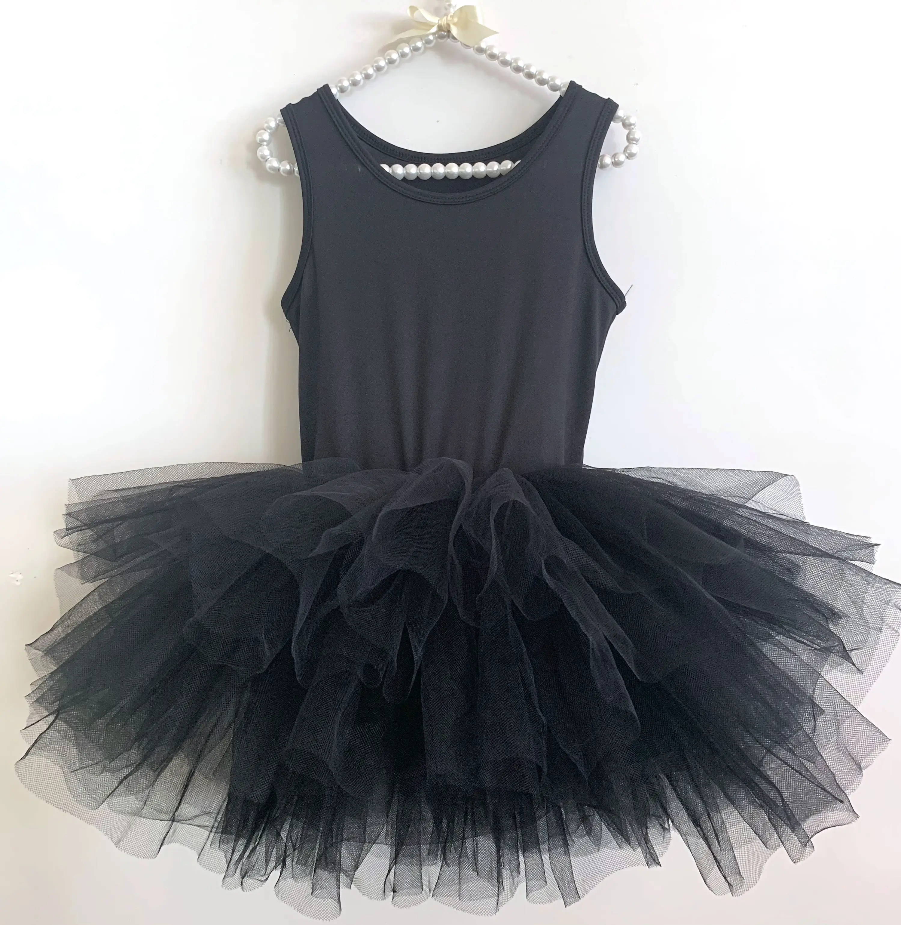 Wholesale Spring Summer Fancy Ruffle Party Children Girls Ballet Dance Dress Sleeveless Tutu Skirt