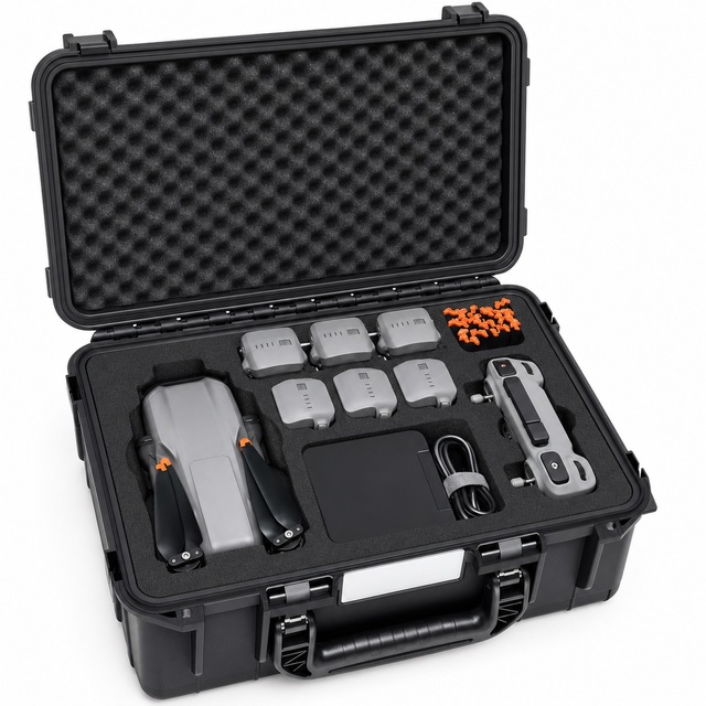 GEHUA Waterproof Drone Hard Case Compatible with DJI Air 3S & DJI Air 3, IP67 Shockproof Crush Resistant Custom Foam