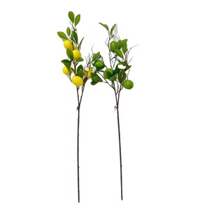 Rama de limonero artificial con frutos verdes y amarillos para decoración del hogar, arreglo de mesa, planta de plástico de 77 cm con frutos de la fortuna. - Product Image 5