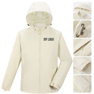 Chaquetas Personalizadas con Capucha y Cremallera <span class=keywords><strong>para</strong></span> Exteriores, Uniformes con Logotipo Bordado, Cortavientos <span class=keywords><strong>para</strong></span> Equipo, Ropa de Trabajo, Chaqueta Impermeable <span class=keywords><strong>para</strong></span> <span class=keywords><strong>Hombre</strong></span> - Product Image 3