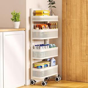 Étagère <span class=keywords><strong>de</strong></span> <span class=keywords><strong>rangement</strong></span> multifonctionnelle en métal multicouche pour légumes, idéale pour cuisine, salon, réfrigérateur et salle <span class=keywords><strong>de</strong></span> bain, design fin - Product Image 3