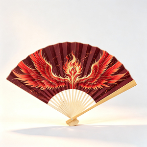 Éventail pliable traditionnel <span class=keywords><strong>en</strong></span> bambou de 23 cm, motif fille anime galaxie, fait main, portable, pour cosplay, Comic-Con, accessoires <span class=keywords><strong>photo</strong></span>, classique - Product Image 3