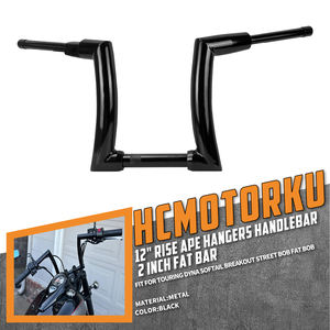<span class=keywords><strong>Guidon</strong></span> de moto directement de l'usine <span class=keywords><strong>12</strong></span>'' 14'' 16'' Noir brillant pour Harley Softail 2015-2021 Street Bob Fat Boy Breakout FXSB - Product Image 2