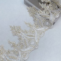 Bordure florale Offre Spéciale brodée paillettes filet dentelle pour robe de mariée LT2586B