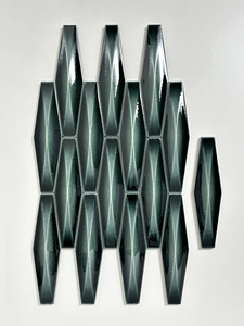 Carreaux de mosaïque en céramique blanche émaillée, style parquet moderne, <span class=keywords><strong>pour</strong></span> <span class=keywords><strong>la</strong></span> décoration de piscines et de murs - Product Image 2