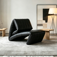 Canapé simple en cuir de style nordique moderne, fauteuil inclinable confortable et pliable pour hôtel, appartement, salle à manger, salon