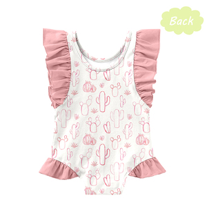 Mameluco sin mangas de seda de leche con volantes para bebé, body estampado para niños pequeños, ropa de bebé recién nacido personalizada OEM ODM - Product Image 6