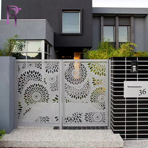 Porte d'entrée principale de villa en <span class=keywords><strong>aluminium</strong></span> pliable, design de porte extérieure, porte électrique de haute qualité en acier inoxydable - Product Image 1