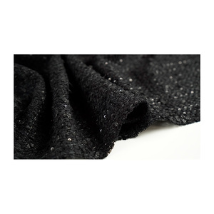 Tissu Tweed Fantaisie Coréen Haut de Gamme en Maille Métallique Noire – Textile Tissé Personnalisé OEM & ODM - Product Image 5