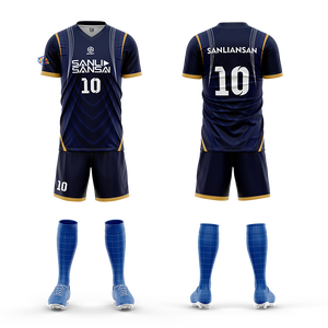 Uniformes de Futebol Personalizados em Poliéster, Conjuntos de Camisas de Futebol OEM, Respirável e de Secagem Rápida, Kits de Futebol Autênticos - Product Image 1