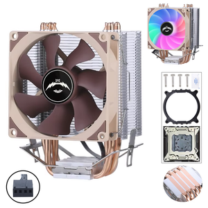 QiuzAim Desktop PC 4 Heat Pipe <span class=keywords><strong>CPU</strong></span> Air <span class=keywords><strong>Cooler</strong></span> silenzioso 90mm illuminato LED 2011x79 3/4pin X99 RGB stile 12V scatola di tensione nominale - Product Image 1