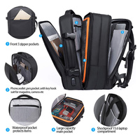 Sac à dos Convertible de voyage en avion 45l, mallette étanche 17.3 pouces, bagage réglable, sac à dos pour ordinateur portable
