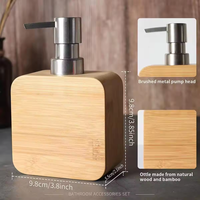 Directement de l'usine, ensemble d'accessoires de salle de bain pour évier en bambou fait à la main de luxe personnalisé de 4 pièces pour la maison