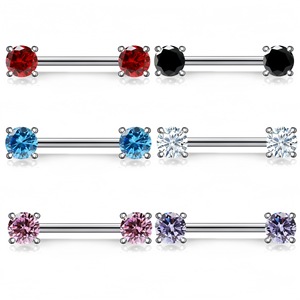 Stainless Steel Zircon Nose <b>Studs</b> 6mm 1.6mm 38mm Prong Setting Ear Bone Jewelry Piercing Jewelry - Product Image 5