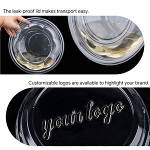 Mangkuk Salad plastik sekali pakai, mangkuk Salad plastik sekali pakai, dapat digunakan kembali transparan dengan tutup, wadah kemasan makanan - Product Image 5