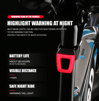 Rotes LED-Helm-Rücklicht 5 Beleuchtungsmodi IP65 Wasserdicht Multi-Halterung Direkt vom Hersteller ODM/OEM Verfügbar